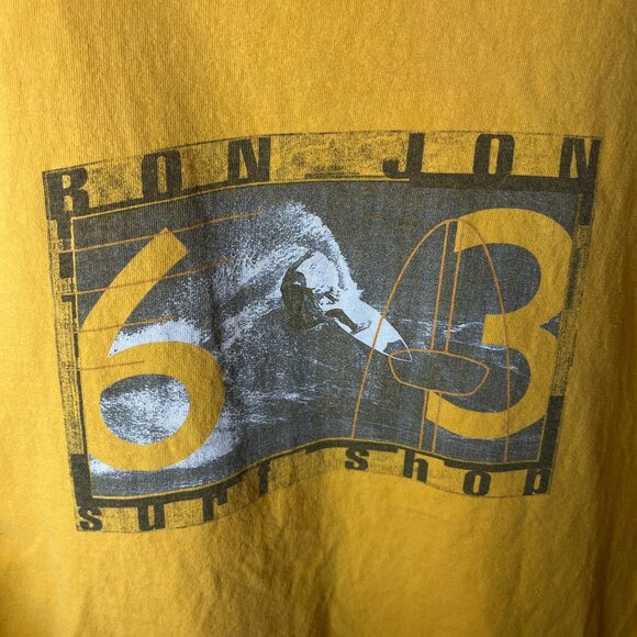 Vintage Ron Jon Surf Shop 63 T Shirt Adult Yellow Extra Large XL Graphic Tee - Picture 8 of 16